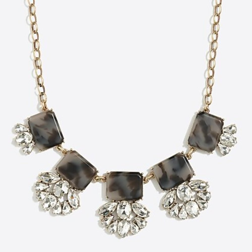 J. Crew CRYSTAL TORTOISE FAN NECKLACE   F9994